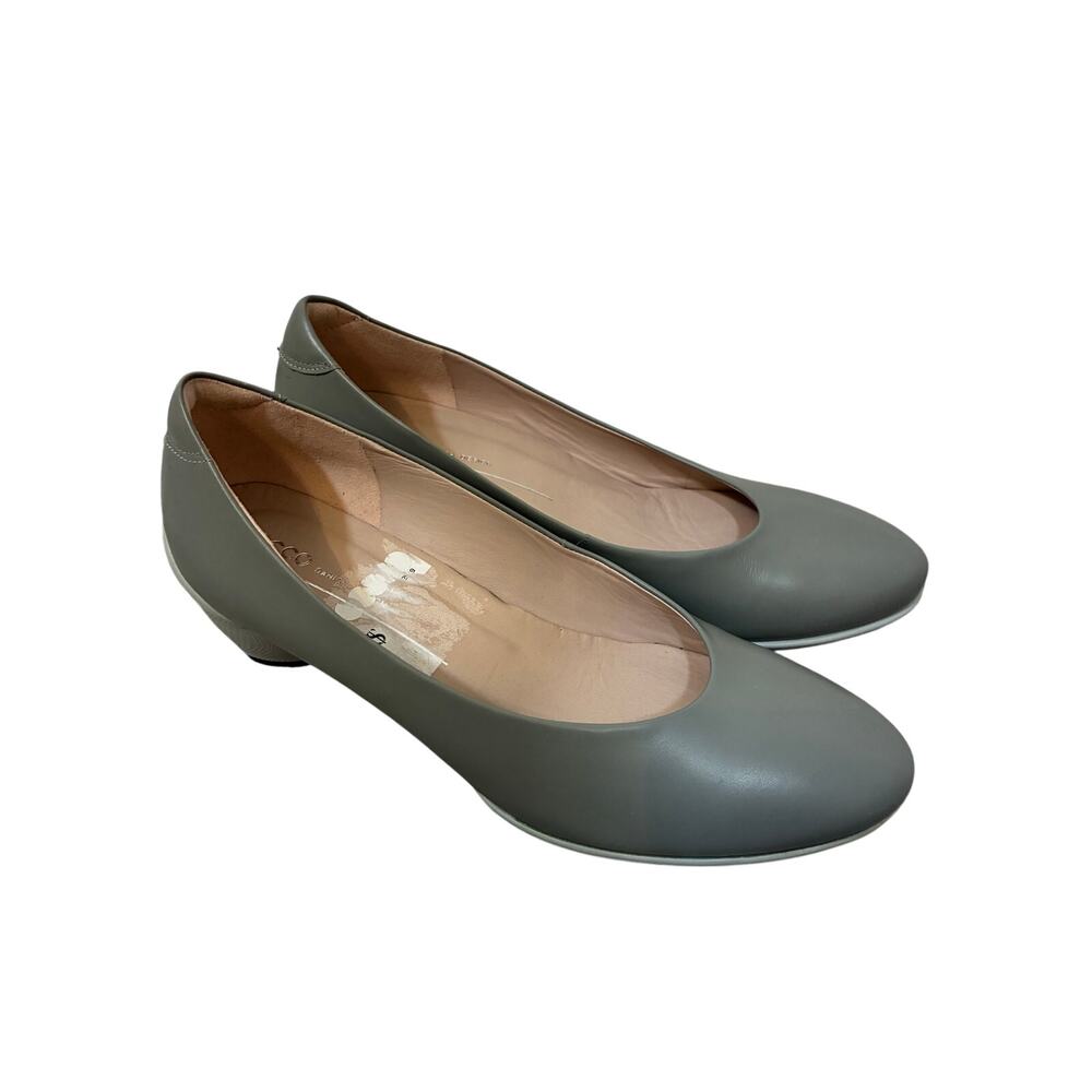 ECCO Sculpted 45 Plain Gray Leather Comfort Heels Casual Pumps Womens EU 41